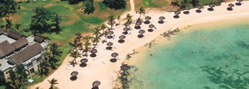 Aerial view of Le Canonnier on the Island of Mauritius